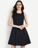 black-lining-printed-pleated-skater-dress-party-wear-black-dress