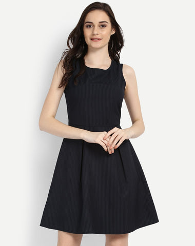 black-lining-printed-pleated-skater-dress-party-wear-black-dress