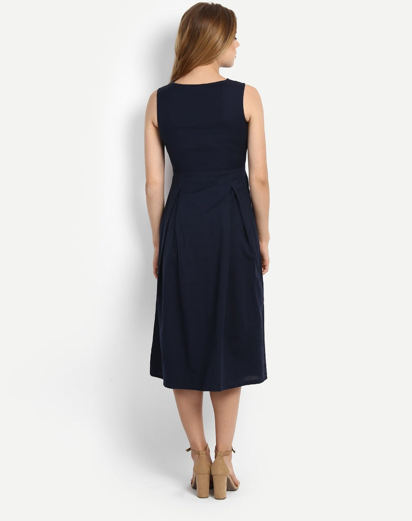 Buy Now Online Blue Colored Solid Shift Dress Designer Western Wear ...