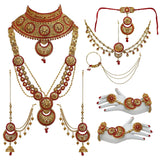 Bridal Jewelry Set - Red Gold Plated Alloy Wedding Jewellery Set for Women