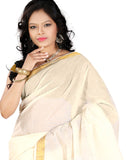 Buy Kerala Saree Online - White Saree With Golden Border