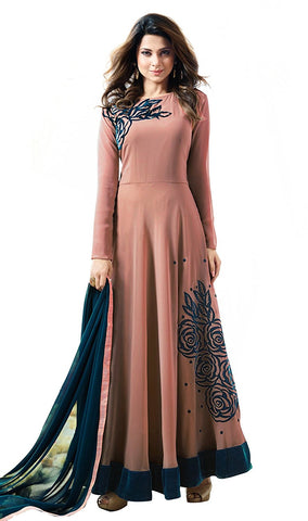 Jennifer Winget Anarkali Dress Designer Rose Floral Design Anarkali Suit with Dupatta Online