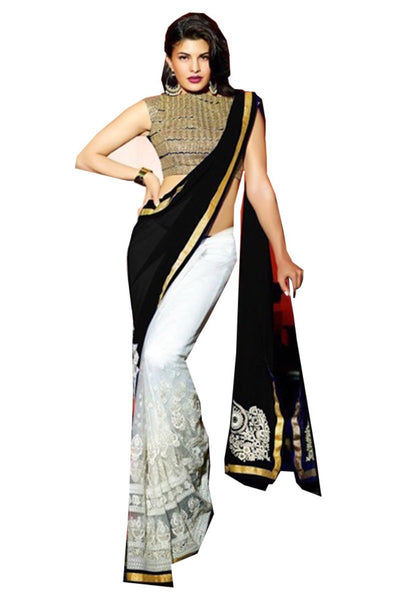 exclusive-designer-bollywood-sarees-black-&-white-jacqueline-fernandez's-bollywood-saree-for-women