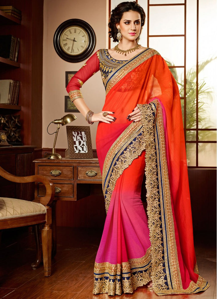Maroon woven banarasi silk saree with blouse - Monjolika - 3569486