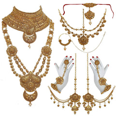 Golden Color Gold Plated Wedding Jewellery Set Bridal Jewellery