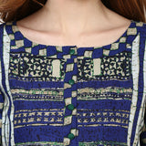 Casual Wear Printed Cotton Blue Kurti For Women Designer Kurtis & Kurtas Online