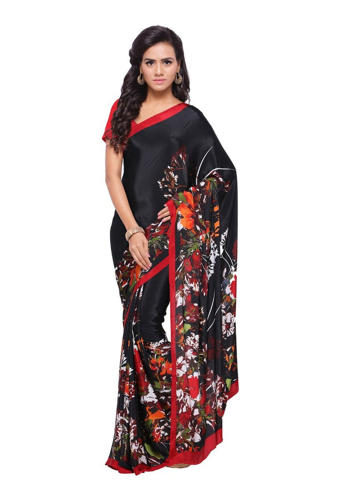 Buy Red Printed Pure Crepe Saree Online