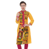 Designer Printed Yellow Kurti For Women