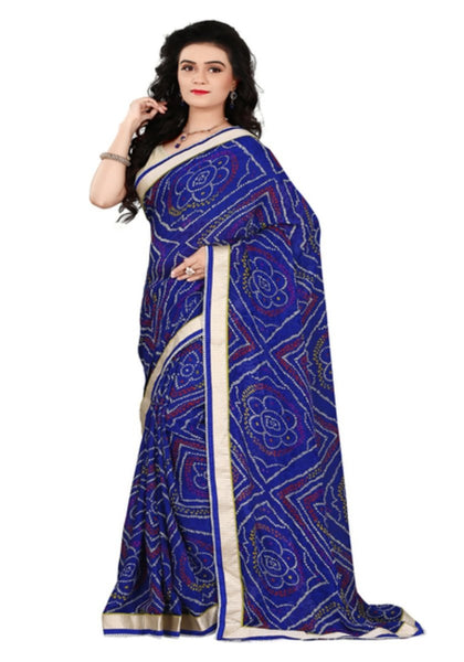 casual-wear-bandhani-saree-golden-lace-georgette-sarees