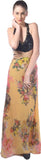 Trendy Gowns Yellow & Black Color Floral Print Gowns