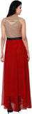 Western Gown Red & Golden Color Partywear Gown