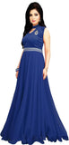 Latest Gown Navy Blue Color Plain Trendy Gown