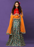 Navratri Sale Bhagalpuri Silk Chaniya Choli Festive Wear Floral Print Lehenga Choli