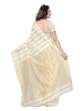 Off White Saree With Golden Border