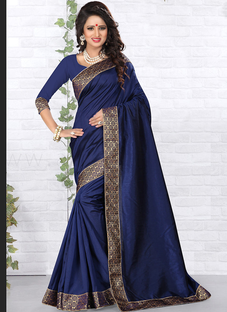 Party Wear, Traditional Blue color Silk fabric Saree : 1907468