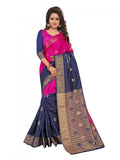 Urban-Naari-Pink-And-Blue-Colored-Banarasi-Silk-And-Jacquard-Saree