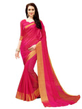Pink Silk Saree with Golden Border