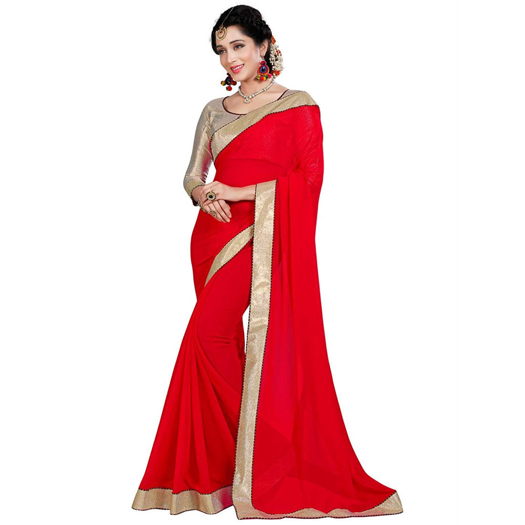 Red and Golden Saree | Red Sarees | Buy Designer Red Color Saree ...