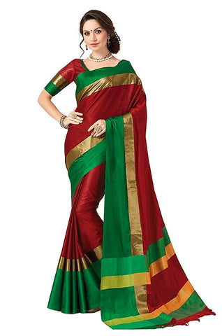 Red and Green Saree