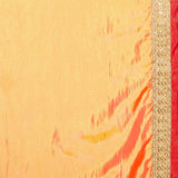 Red and Orange Saree - Art Silk & Georgette Saree With Blouse Piece