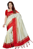Red and White Saree