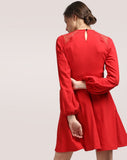 red-lace-skater-dress-designer-full-sleeves-skater-dress-online-for-women