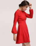 red-lace-skater-dress-designer-full-sleeves-skater-dress-online-for-women