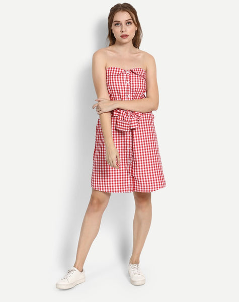 off-shoulder-red-&-white-check-printed-shirt-dress-designer-midi-dresses