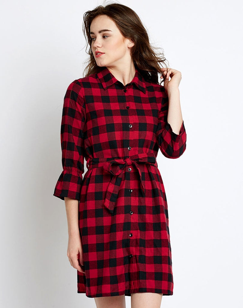Shop Pink and yellow checks cotton dress  The Secret Label  Cotton dress  pattern Casual frocks Frock for women
