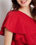 red-one-shoulder-ruffles-bodycon-dress