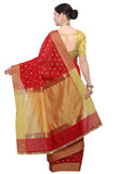 Red Saree with Gold Border