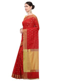 Red Saree with Gold Border