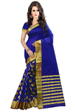 Royal Blue Saree with Golden Border