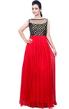 Red & Black Color Designer Evening Gowns For Girl