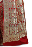 Pure-Banarasi-Silk-Red-Color-Saree-With-Golden-Kashidakaari