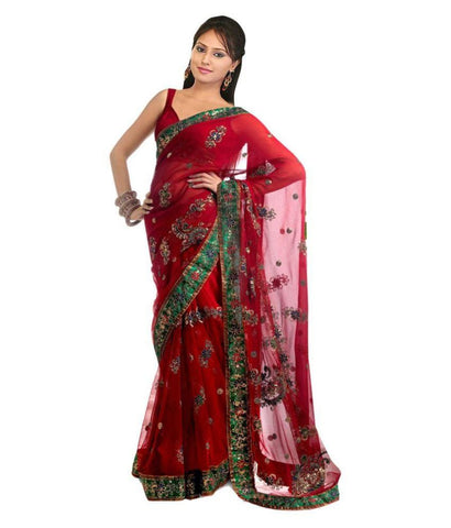 Party wear Net Saree Black & Grey Color Designer Net Sarees With Embroidery & Border Work