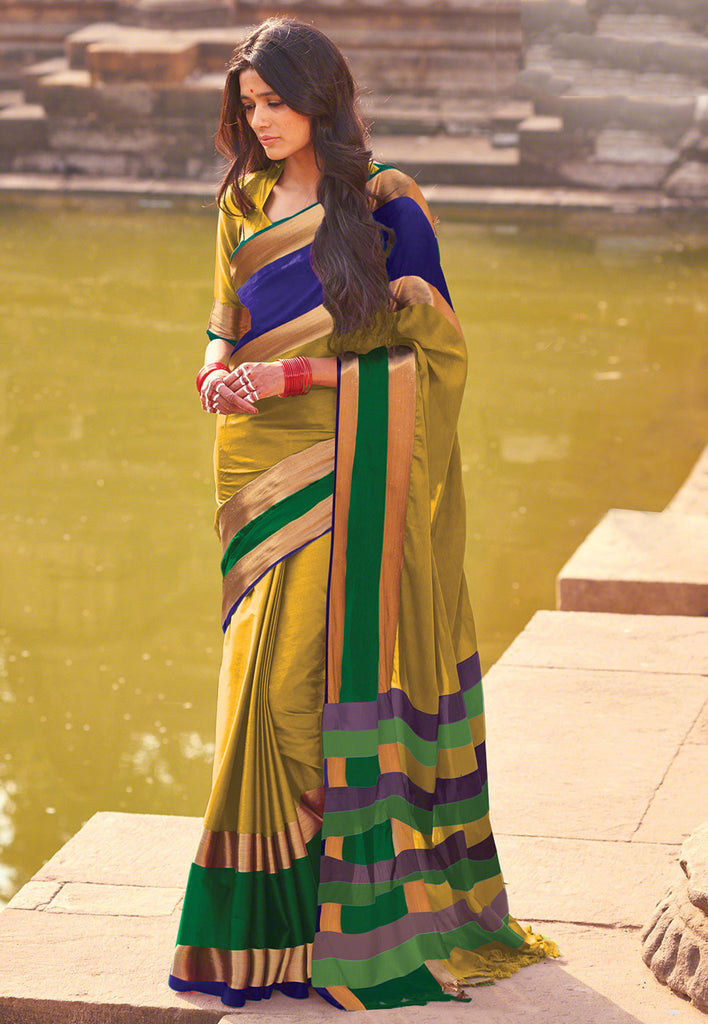 Big Border Semi Kadiyal Paithani Saree