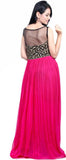 Latest Gown Pink & Black Color Long Evening Gowns