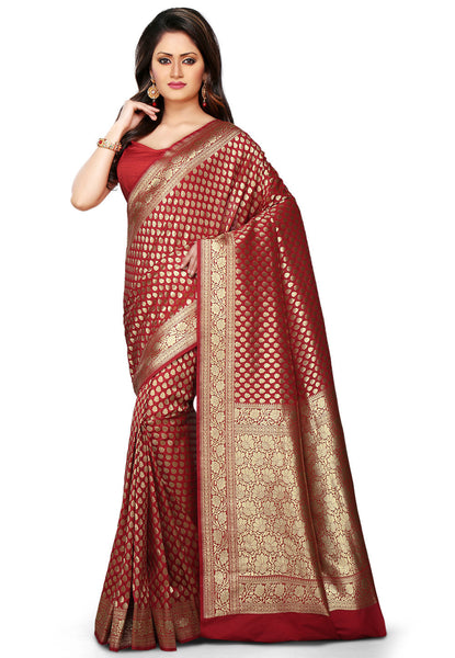 Banarasi-Handloom-Red-Color-Silk-Saree