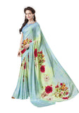 Trendy Casual Wear Crepe Silk Sarees Floral Print Printed Sarees For Women