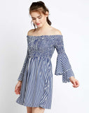 designer-dresses-stripes-printed-off-shoulder-bell-sleeves-dress-midi-dresses-online-