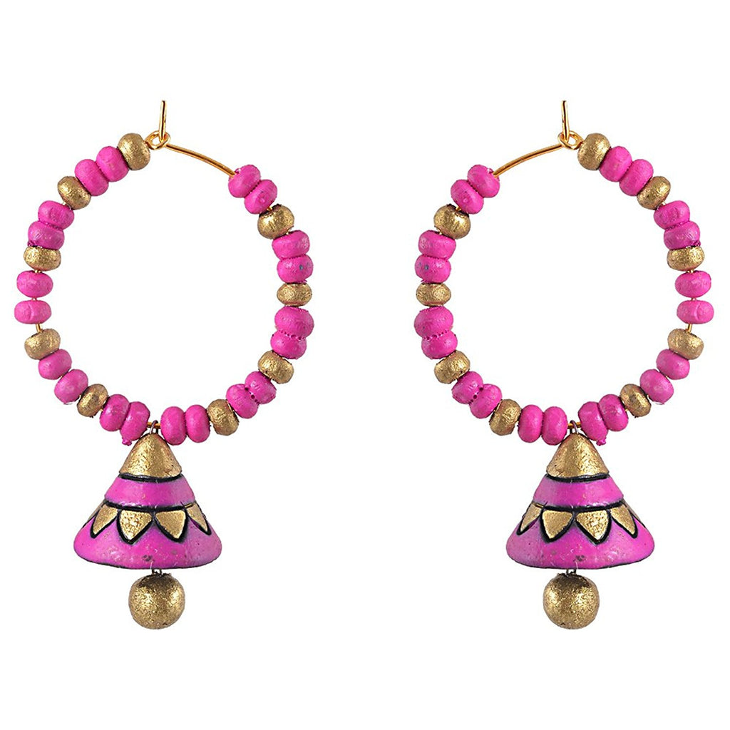 Buy Heart Design Terracotta Earrings Online at Myindicraft