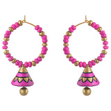 Terracotta Earrings Hot Pink Bali Jhumkas Terracotta Jewellery Online Shopping