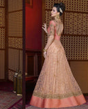Peach Color Bridal Anarkali Suits Embroidery With Sequence & Stone Work Designer Anarkali Suits