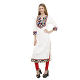 Stylish Floral Printed White Kurti For Women