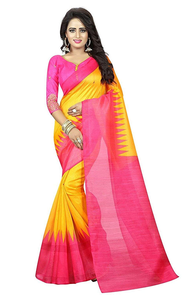 Couple in Yellow Punjabi with Yellow & Pink Saree – Aboroni Collection