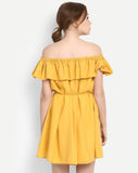 online-dresses-yellow-ruffled-off-shoulder-skater-midi-dress