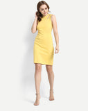 online-yellow-bodycon-dress-designer-sleeveless-round-neck-dress