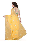 Yellow Saree for Wedding - Chiffon Saree with Blouse Piece