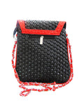 Black Leatherette Regular Sling Bag